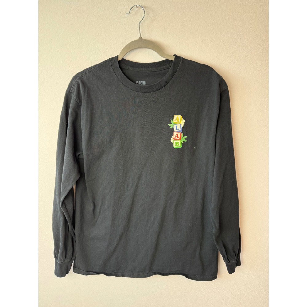 A-Lab Fundamentals THC‎ Black Long Sleeve Graphic T-Shirt Mens Size Medium